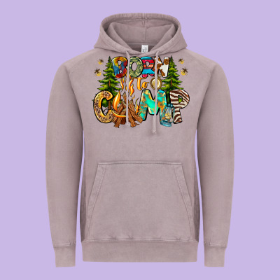 Born To Camp Vintage Hoodie Designed By Cowhidedigitalart