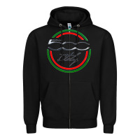 Black fiat 500   italy Zipper Hoodie - PixelFlow