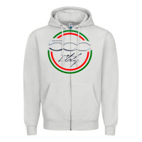 Dove Grey fiat 500   italy Zipper Hoodie - PixelFlow