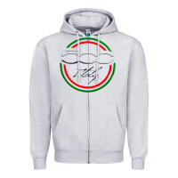 Heather Grey fiat 500   italy Zipper Hoodie - PixelFlow