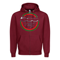 Burgundy fiat 500   italy Zipper Hoodie - PixelFlow