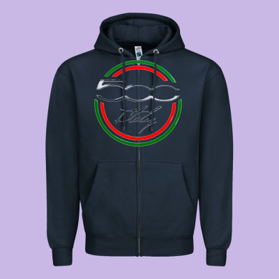 Fiat 500   Italy Zipper Hoodie Designed By Pixelflow
