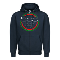 Navy fiat 500   italy Zipper Hoodie - PixelFlow