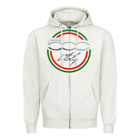 Oatmeal Heather fiat 500   italy Zipper Hoodie - PixelFlow