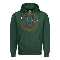 Sports Green fiat 500   italy Zipper Hoodie - PixelFlow