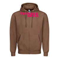 Chestnut Teenage Head Print (Pink) Plain Zipper Hoodie - PixelFlow