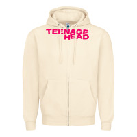 Sandshell Teenage Head Print (Pink) Plain Zipper Hoodie - PixelFlow