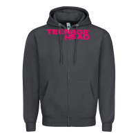 Smoke Teenage Head Print (Pink) Plain Zipper Hoodie - PixelFlow