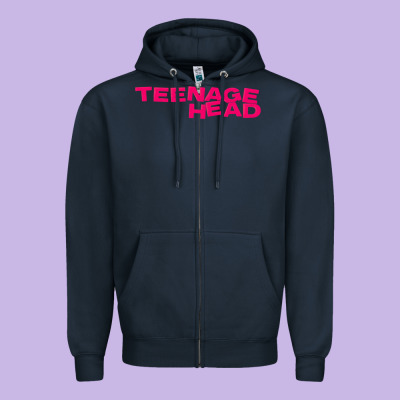 Teenage Head Print (pink) Plain Zipper Hoodie Designed By Pixelflow