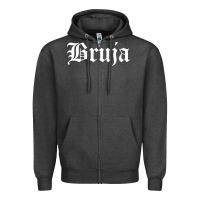 Charcoal Heather womens bruja old english chola witchy v neck t shirt Zipper Hoodie - PixelFlow