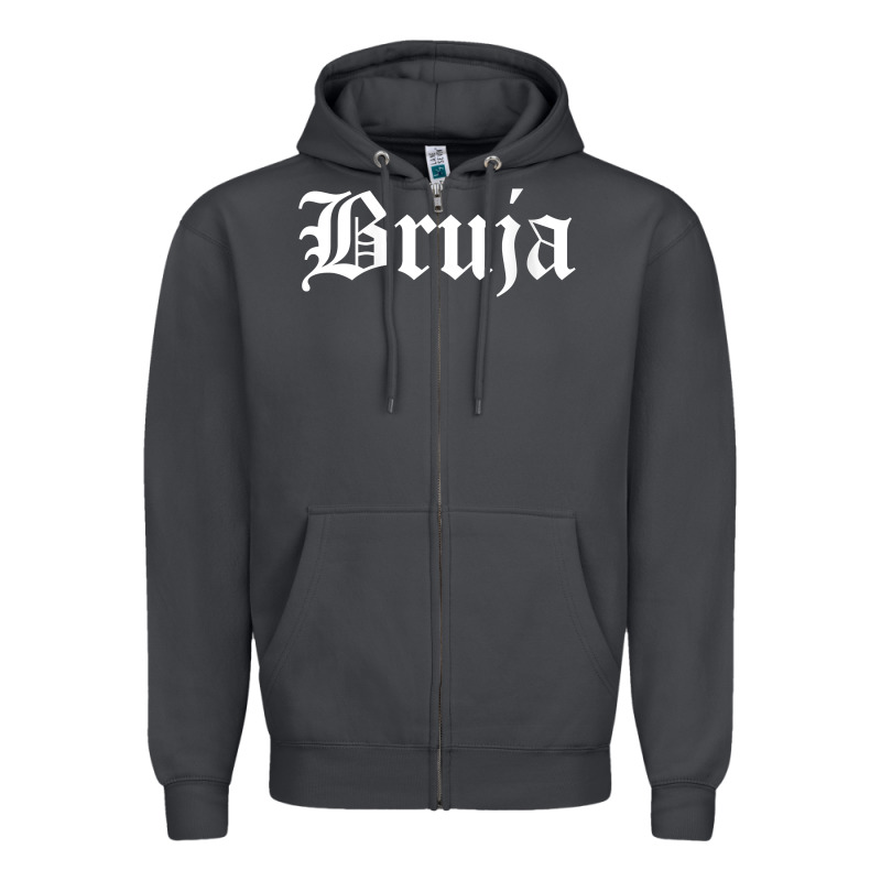 Womens Bruja Old English Chola Witchy V Neck T Shirt Zipper Hoodie by PixelFlow | Teevron
