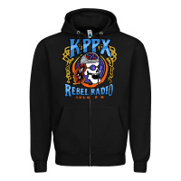 Black Kppx Rebel Radio Zipper Hoodie - PixelFlow