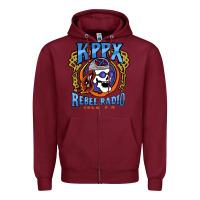 Burgundy Kppx Rebel Radio Zipper Hoodie - PixelFlow