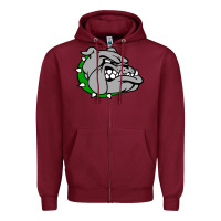 Burgundy ashville high school, ashville bulldogs Zipper Hoodie - PixelFlow