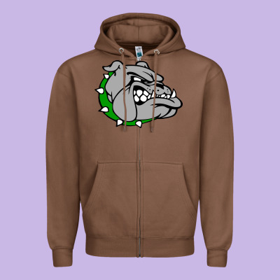 Ashville High School, Ashville Bulldogs Zipper Hoodie Designed By Pixelflow