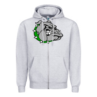 Heather Grey ashville high school, ashville bulldogs Zipper Hoodie - PixelFlow