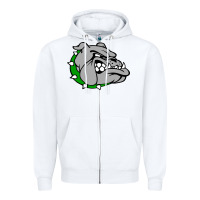 White ashville high school, ashville bulldogs Zipper Hoodie - PixelFlow