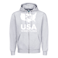 Heather Grey usa power united states Zipper Hoodie - PixelFlow