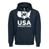 Navy usa power united states Zipper Hoodie - PixelFlow