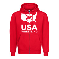 Red usa power united states Zipper Hoodie - PixelFlow