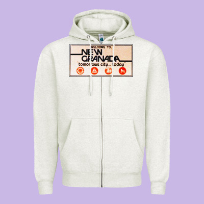 Welcome To New Granada! Zipper Hoodie Designed By Pixelflow