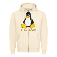 Sandshell Linux Mascot Tux the Penguin I Am Root TShirt Men Women Kids Zipper Hoodie - PixelFlow