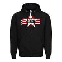 Black Old Rock 1976 Clash Zipper Hoodie - PixelFlow