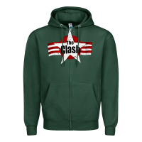 Sports Green Old Rock 1976 Clash Zipper Hoodie - PixelFlow