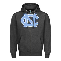 Charcoal Heather unc tar heels Zipper Hoodie - PixelFlow