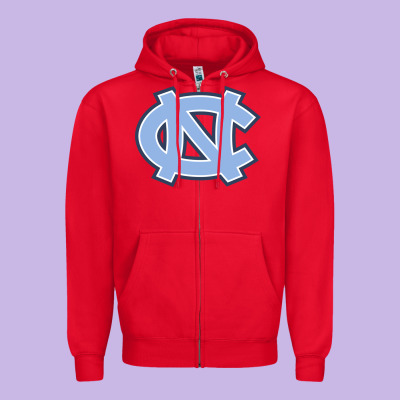 Unc Tar Heels Zipper Hoodie Designed By Pixelflow