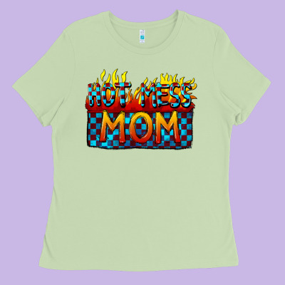 Hot Mess Mom Mother's Day Ladies Tee Designed By Fadigitalartstudio