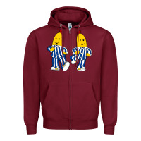 Burgundy bananas double Zipper Hoodie - PixelFlow
