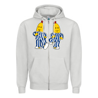 Dove Grey bananas double Zipper Hoodie - PixelFlow
