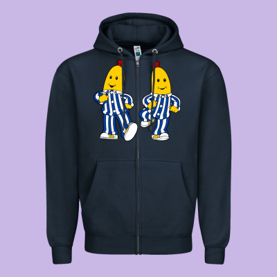Bananas Double Zipper Hoodie Designed By Pixelflow