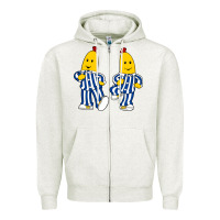 Oatmeal Heather bananas double Zipper Hoodie - PixelFlow