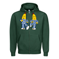 Sports Green bananas double Zipper Hoodie - PixelFlow