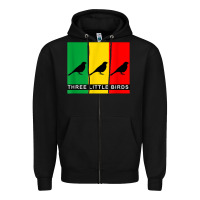 Black THREE LITTLE BIRDS Zipper Hoodie - PixelFlow