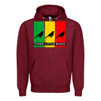 Burgundy THREE LITTLE BIRDS Zipper Hoodie - PixelFlow
