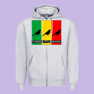 Three Little Birds Zipper Hoodie Designed By Pixelflow