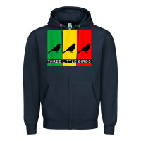 Navy THREE LITTLE BIRDS Zipper Hoodie - PixelFlow