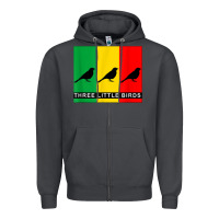Smoke THREE LITTLE BIRDS Zipper Hoodie - PixelFlow