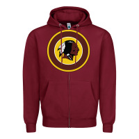 Burgundy the indian red skins clasic Zipper Hoodie - PixelFlow