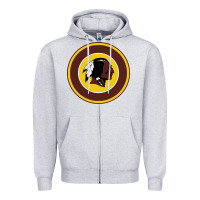 Heather Grey the indian red skins clasic Zipper Hoodie - PixelFlow