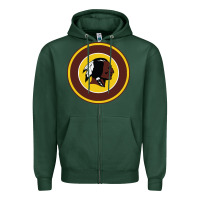 Sports Green the indian red skins clasic Zipper Hoodie - PixelFlow