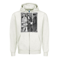 Oatmeal Heather Lee Harvey Oswald and the Jack Ru Zipper Hoodie - PixelFlow