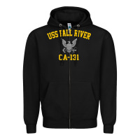 Black uss fall river ca 131 Zipper Hoodie - PixelFlow