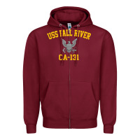 Burgundy uss fall river ca 131 Zipper Hoodie - PixelFlow