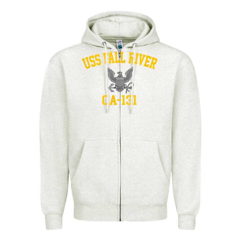 Uss Fall River Ca 131 Zipper Hoodie by PixelFlow | Teevron