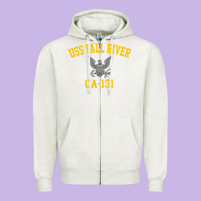 Uss Fall River Ca 131 Zipper Hoodie Designed By Pixelflow