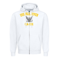 White uss fall river ca 131 Zipper Hoodie - PixelFlow